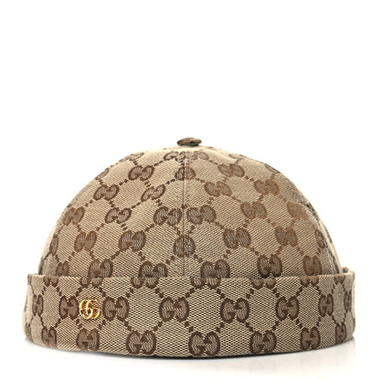 Gucci Monogram GG Hector Beanie 58 Beige Ebony 1 of 10