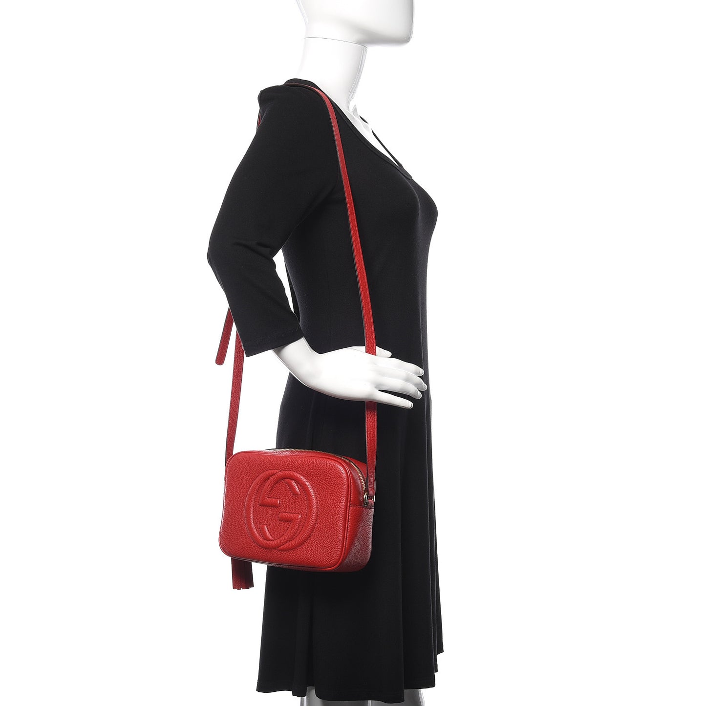 Pebbled Calfskin Small Soho Disco Bag Tabasco Red