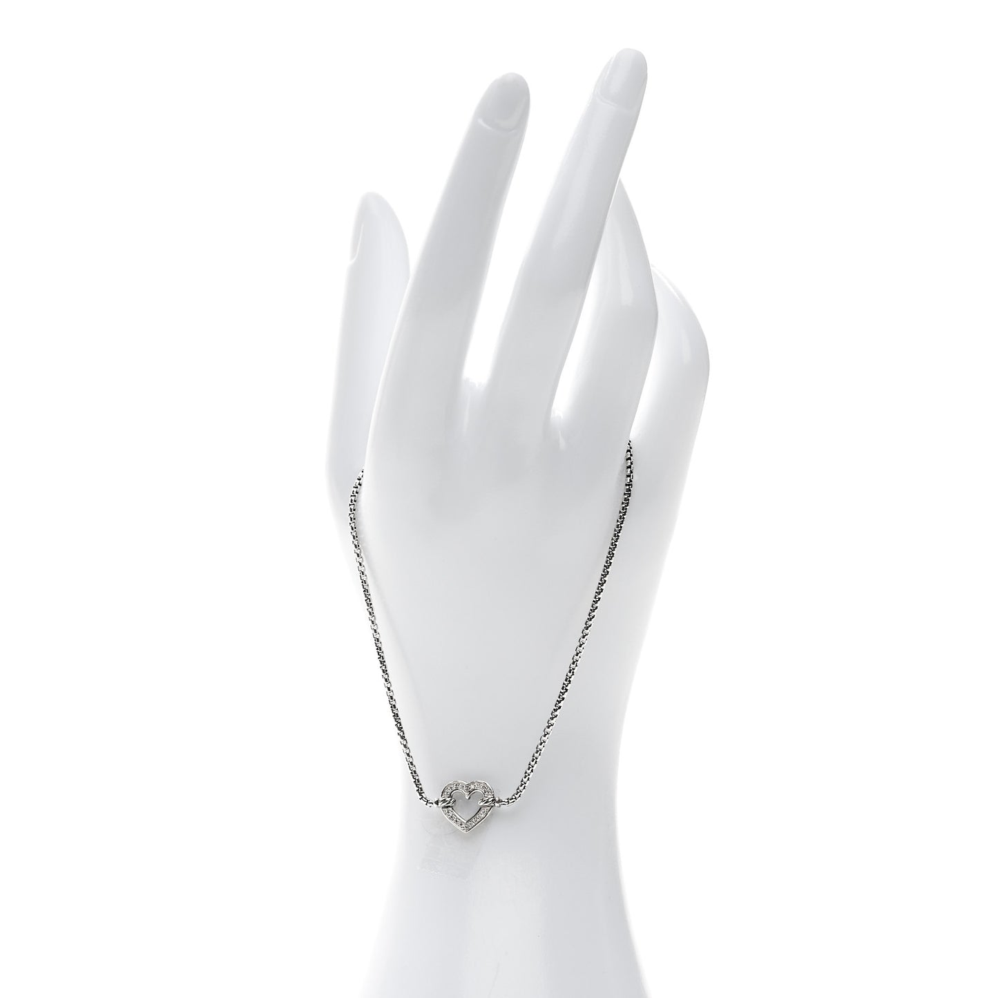 Sterling Silver Diamond Valentine Hearts Bracelet