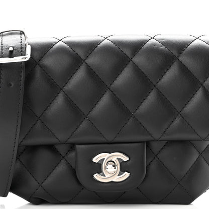 Chanel Calfskin Quilted CC Uniform Flap Belt Bag Black 8 of 10