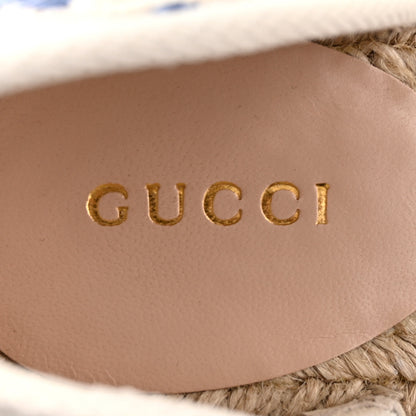 Gucci Linen Psychedelic Mini GG Monogram Ankle Wrap Platform Espadrille Wedge Sandals 36.5 Multicolor Mystic White 8 of 11
