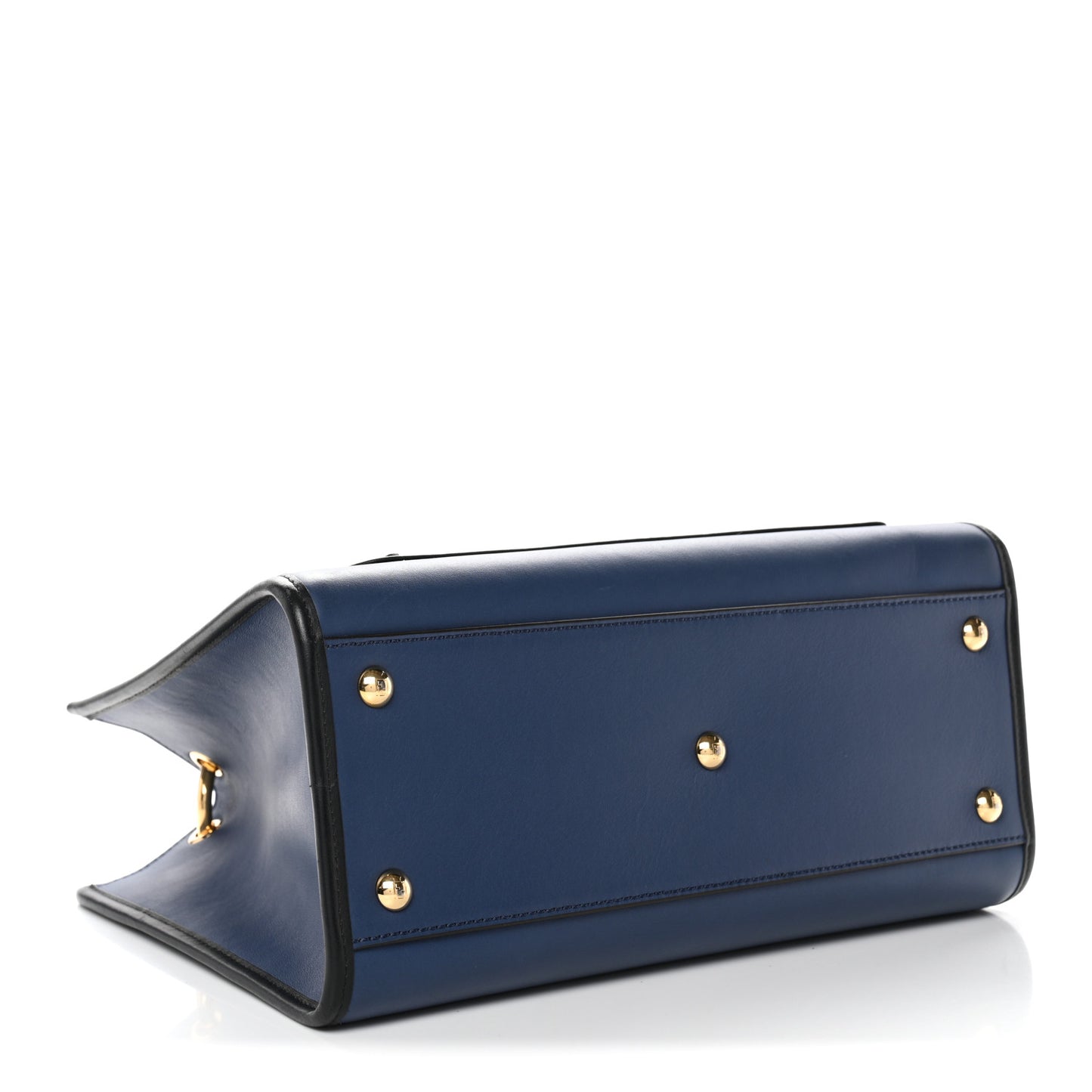 Vitello Century Opaco F is Fendi Bi-Color Small Runaway Satchel Blue Black