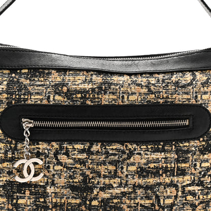 Chanel Tweed Lambskin Shoulder Bag Black Yellow 9 of 13
