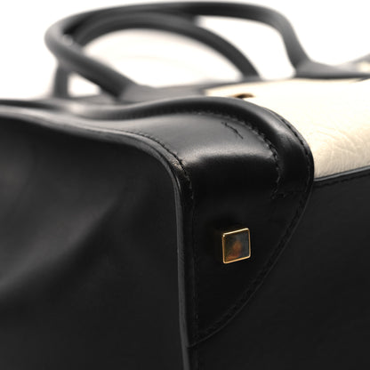 Celine Elephant Calfskin Mini Bi-Color Luggage Black White 10 of 12