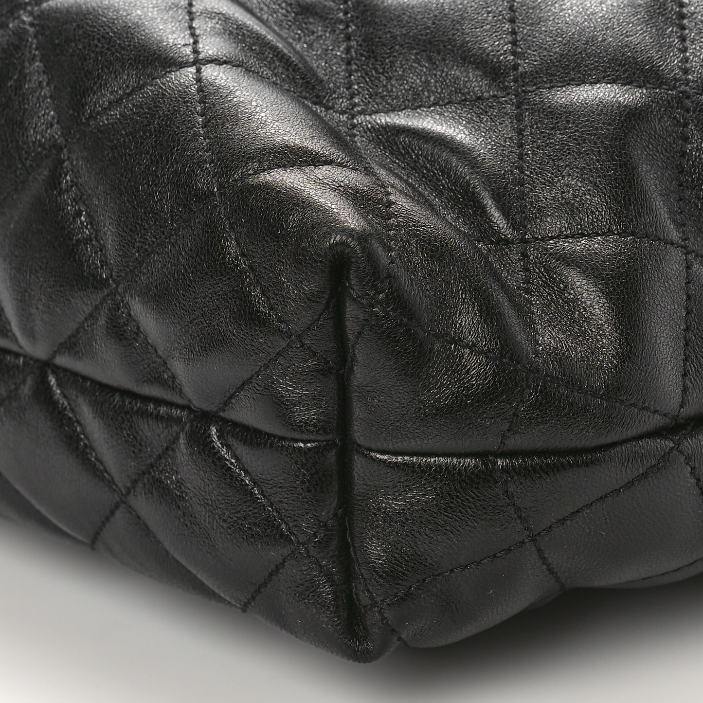 Lambskin Quilted Maxi Icare Shopping Tote Black