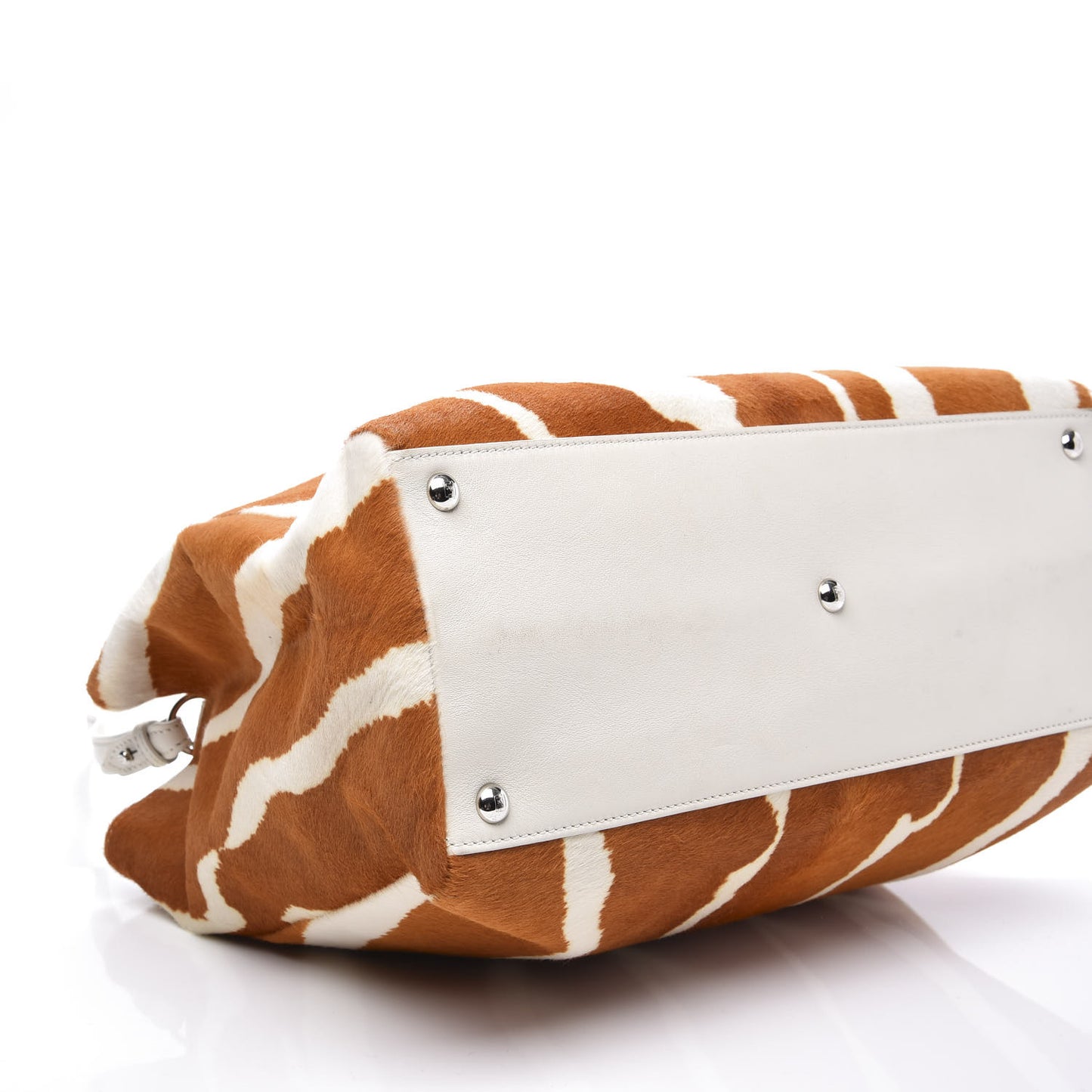 Calf Hair Zebra Print Regular 2Jours Tote Orange White