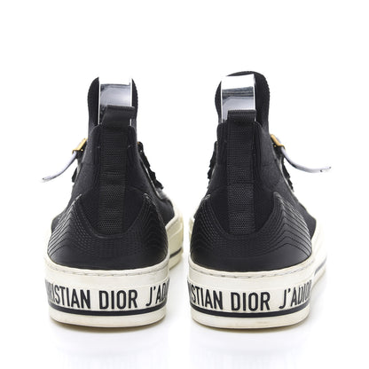Christian Dior Technical Knit Calfskin Womens Walk'N'Dior High Top Sneakers 38 Black 4 of 9