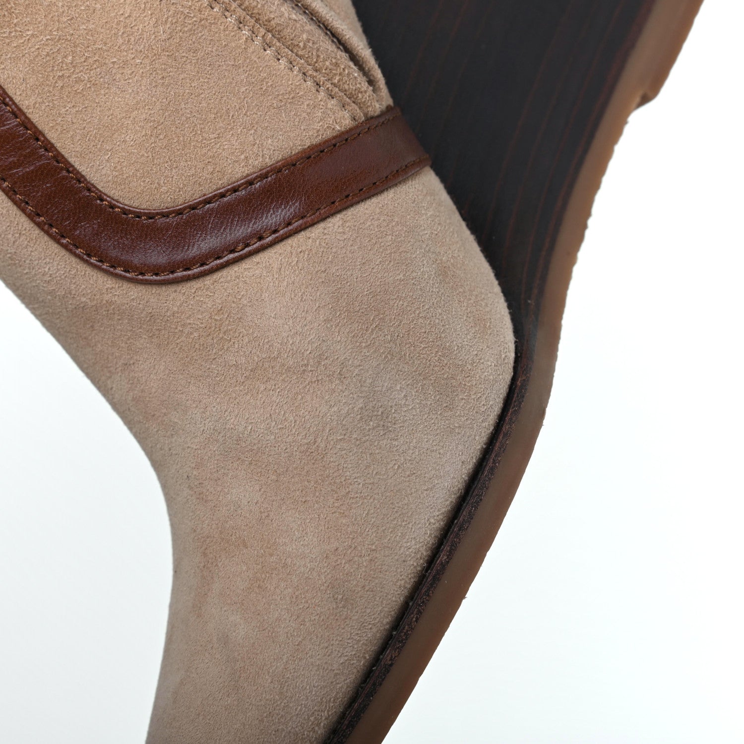 Hermes Suede Wedge Boots 37.5 Brown 14 of 16