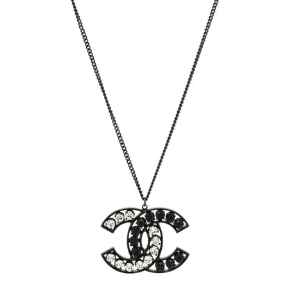 Chanel Ruthenium Crystal CC Necklace Black 1 of 5