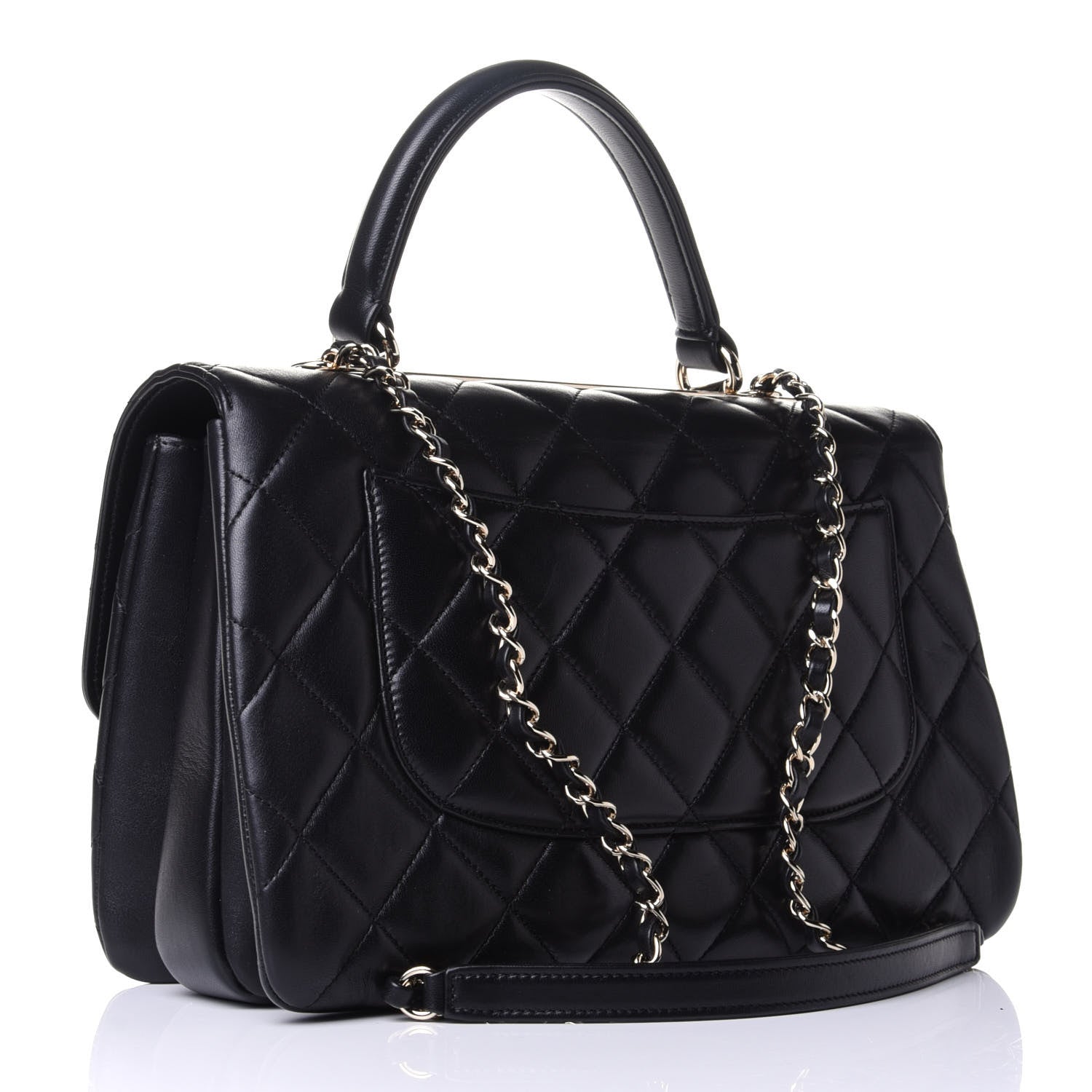 Chanel Lambskin Quilted Medium Trendy CC Flap Dual Handle Bag Black 2 of 3