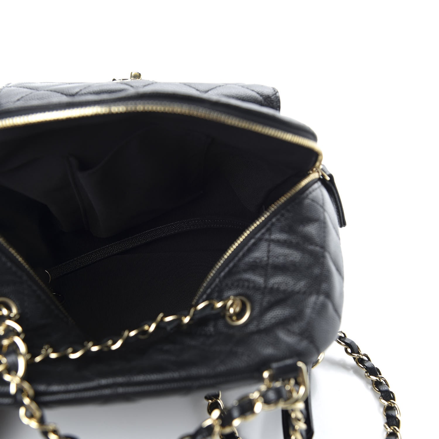 Chanel Caviar Quilted Medium Zip Around Backpack Black 4 of 9