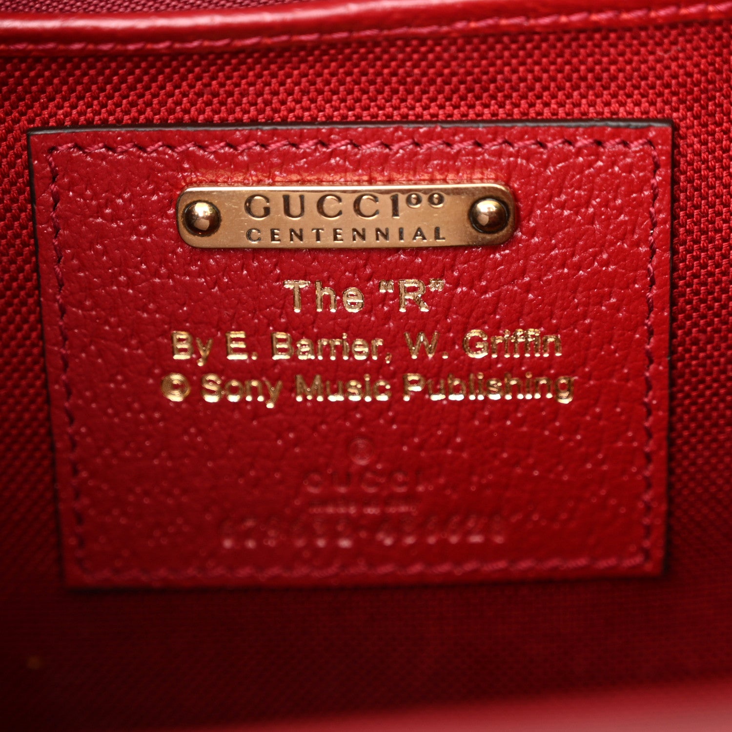 Gucci Canvas Calfskin 100 Centennial Music Medium Bamboo 1947 Top Handle Bag Ivory Red 6 of 10