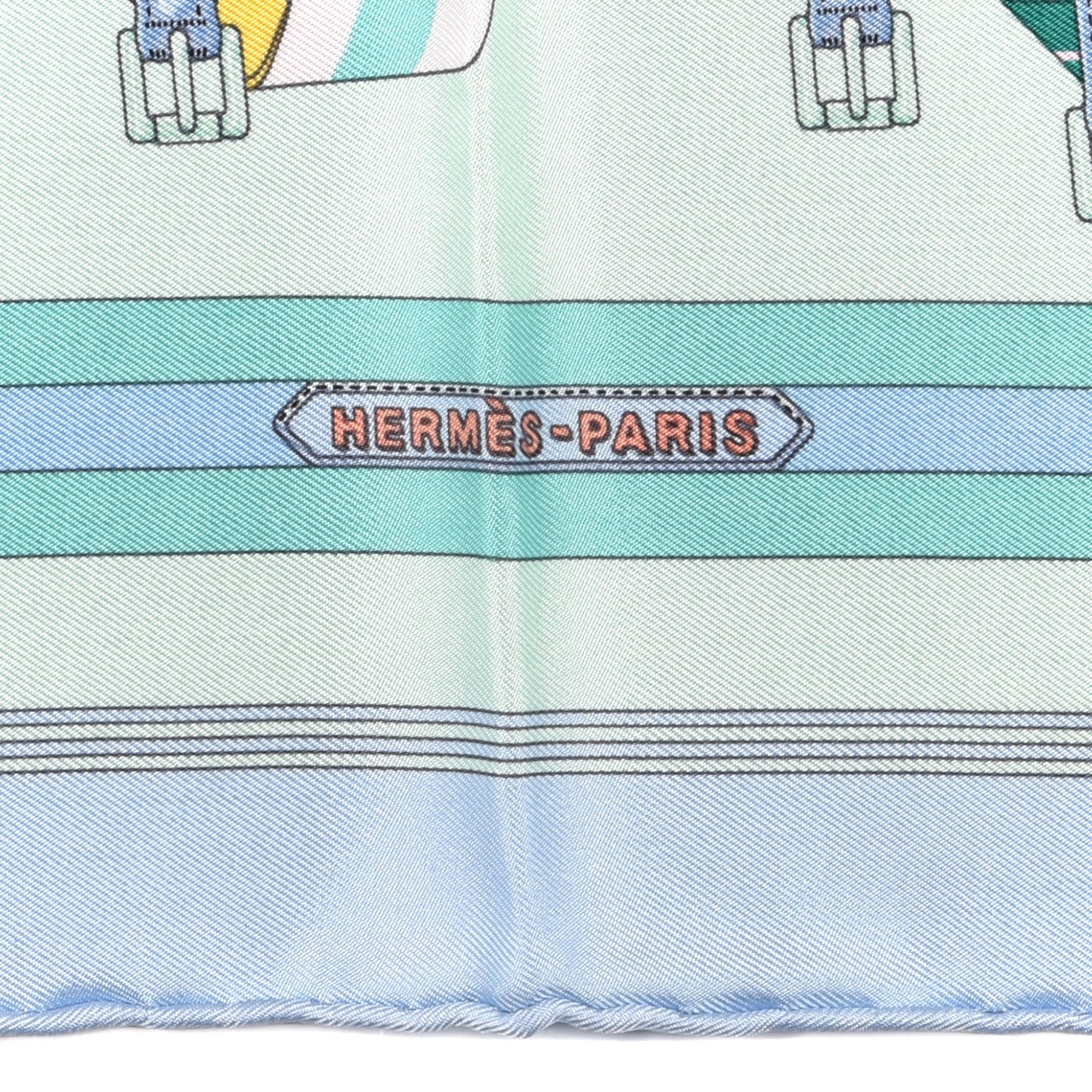Silk Les Sangles Pocket Square Bleu Glacier Vert