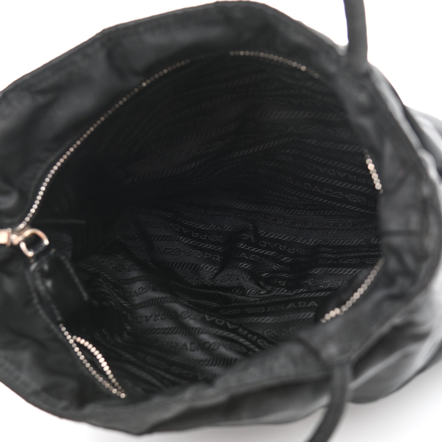 Prada Tessuto Nylon Soft Calf Tote Black 4 of 13
