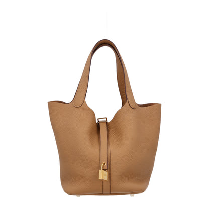 Hermes Taurillon Clemence Picotin Lock 22 MM Biscuit 1 of 10