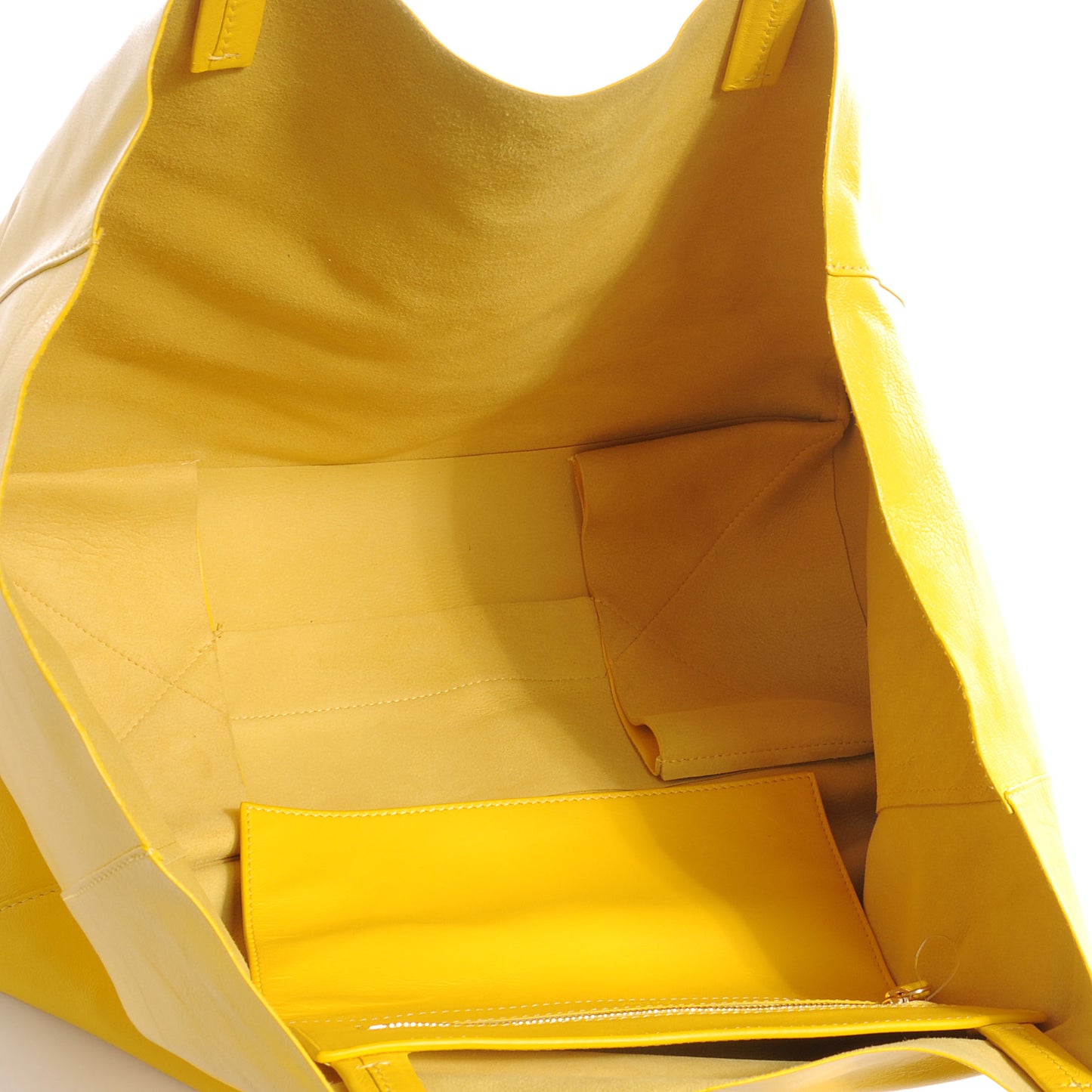 Leather Horizontal Cabas Sun Yellow