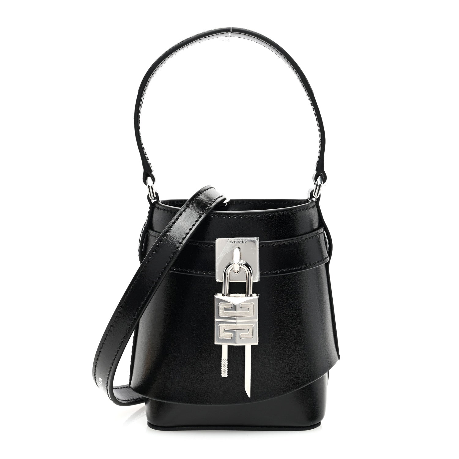 Givenchy Box Calfskin Micro Shark Lock Bucket Bag Black 1 of 9