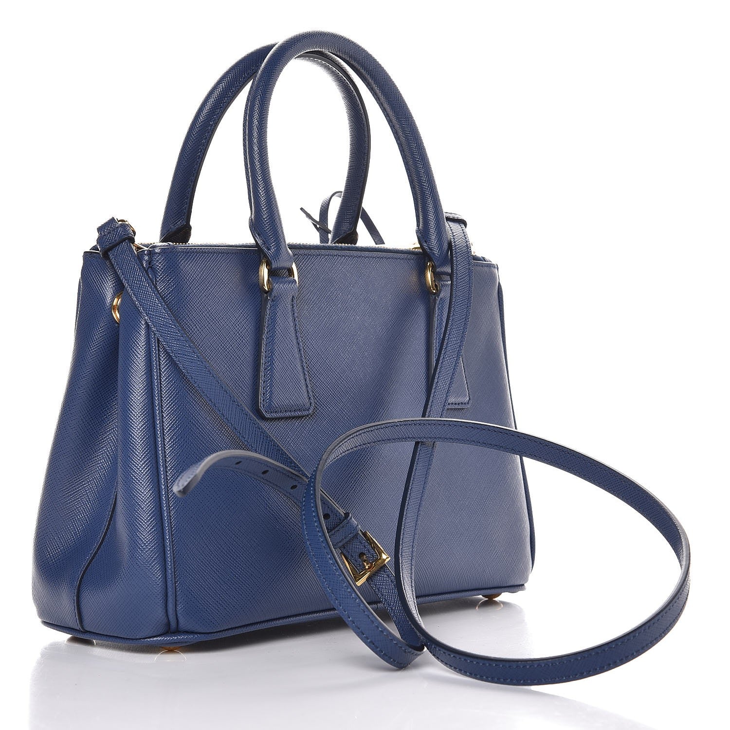 Prada Saffiano Mini Galleria Double Zip Tote Bleuette 3 of 7