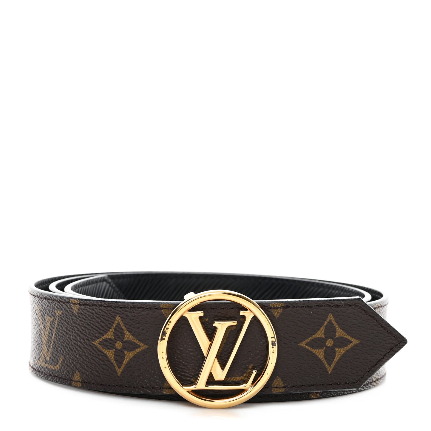 Monogram Epi 35mm LV Circle Reversible Belt 90 36 Black