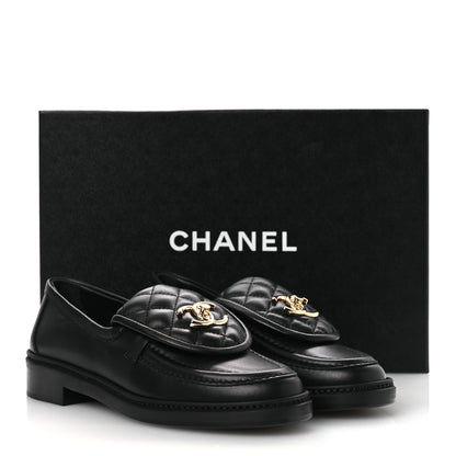 Chanel Lambskin Quilted CC Turnlock Loafers 36.5 Black 11 of 11