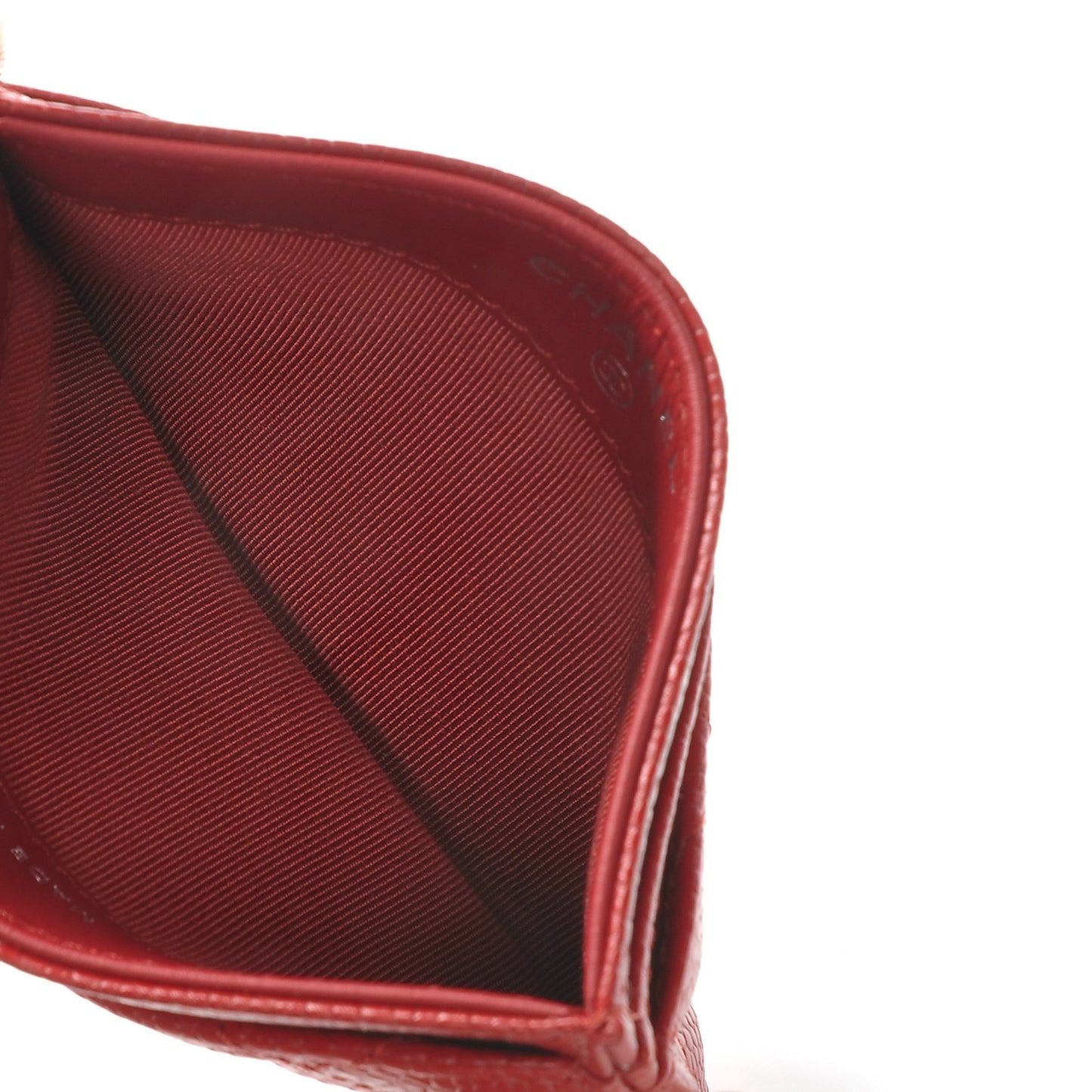 Caviar Quilted Card Holder Red