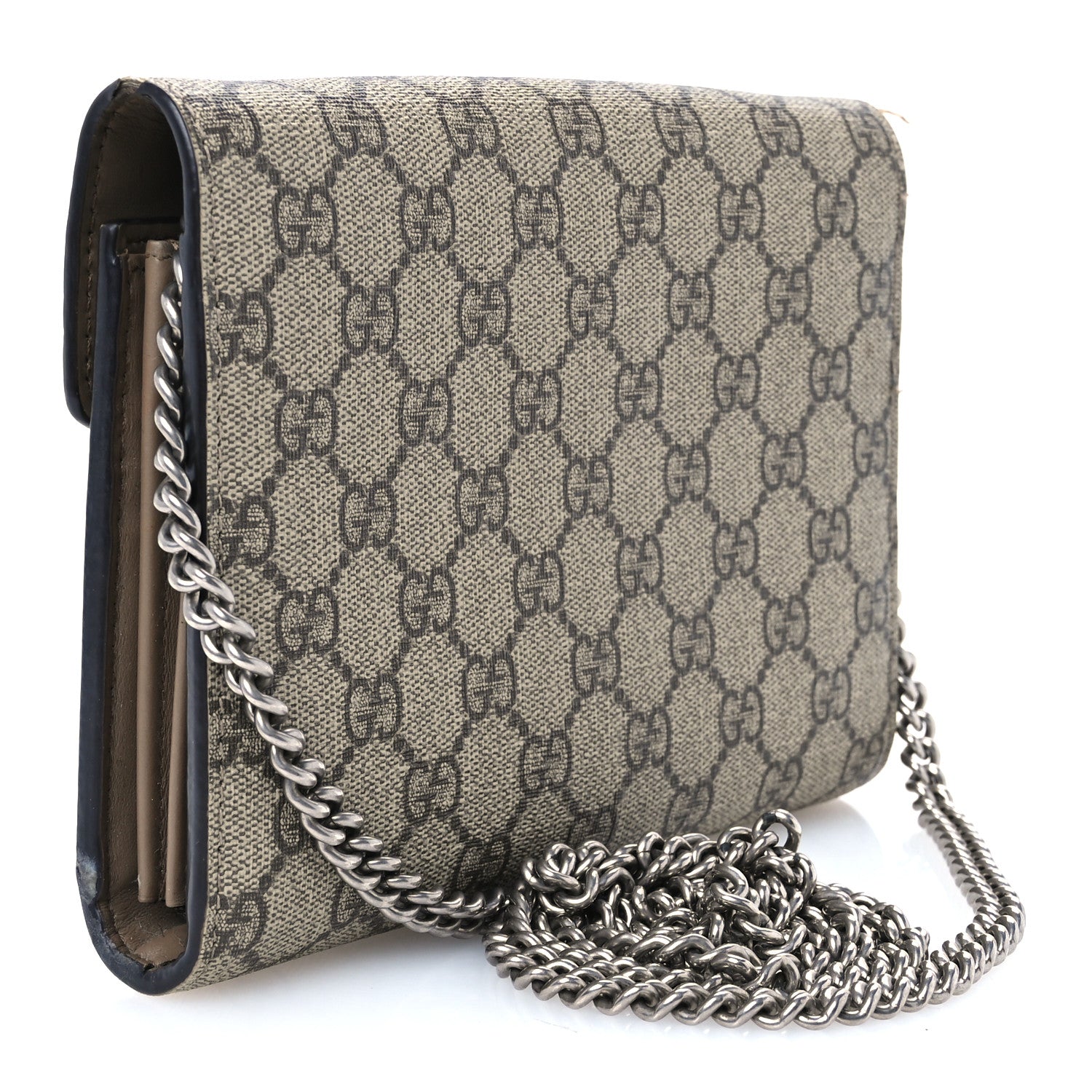 Gucci GG Supreme Monogram Mini Dionysus Chain Wallet Beige Taupe 2 of 10