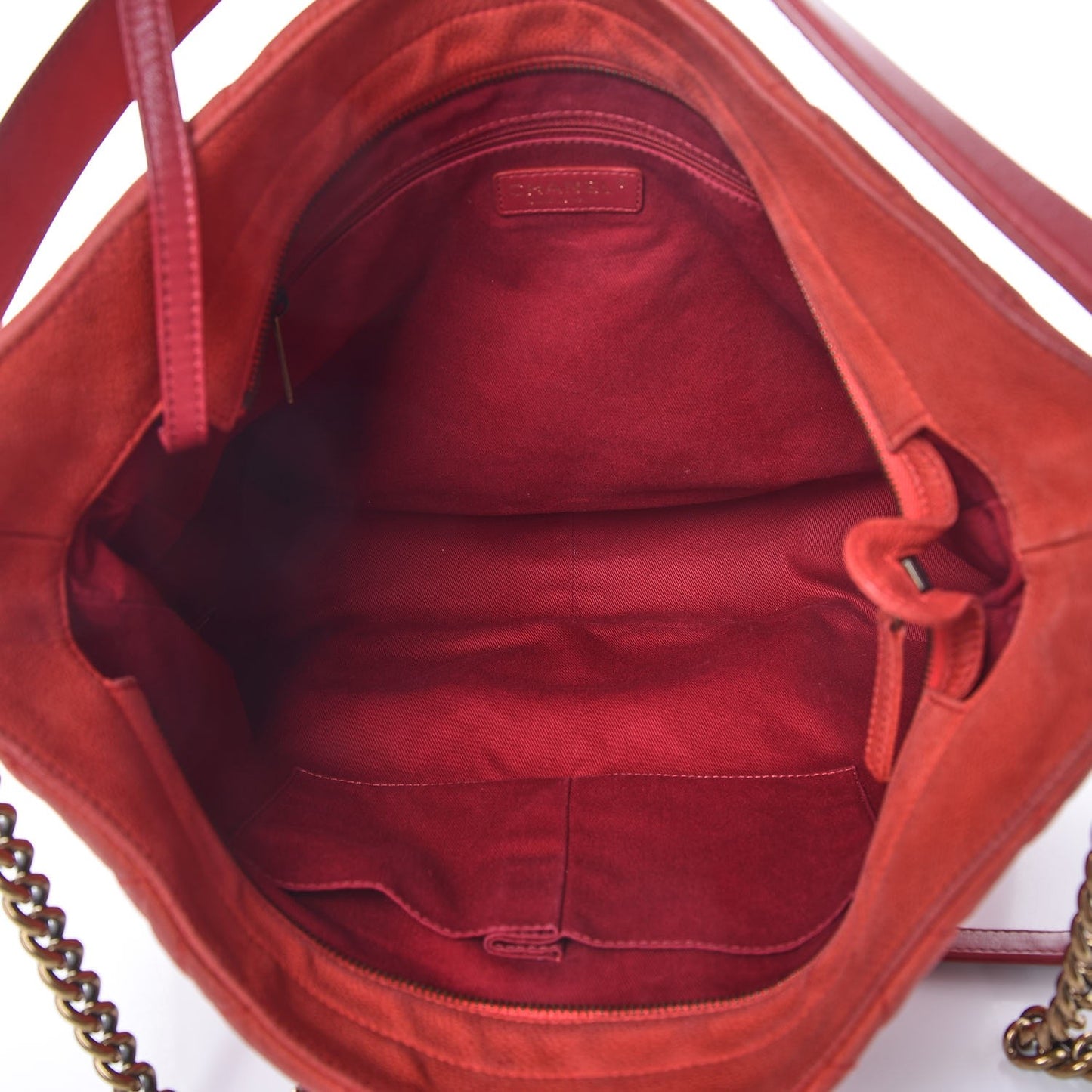 Iridescent Caviar Quilted Country Chic Hobo Red
