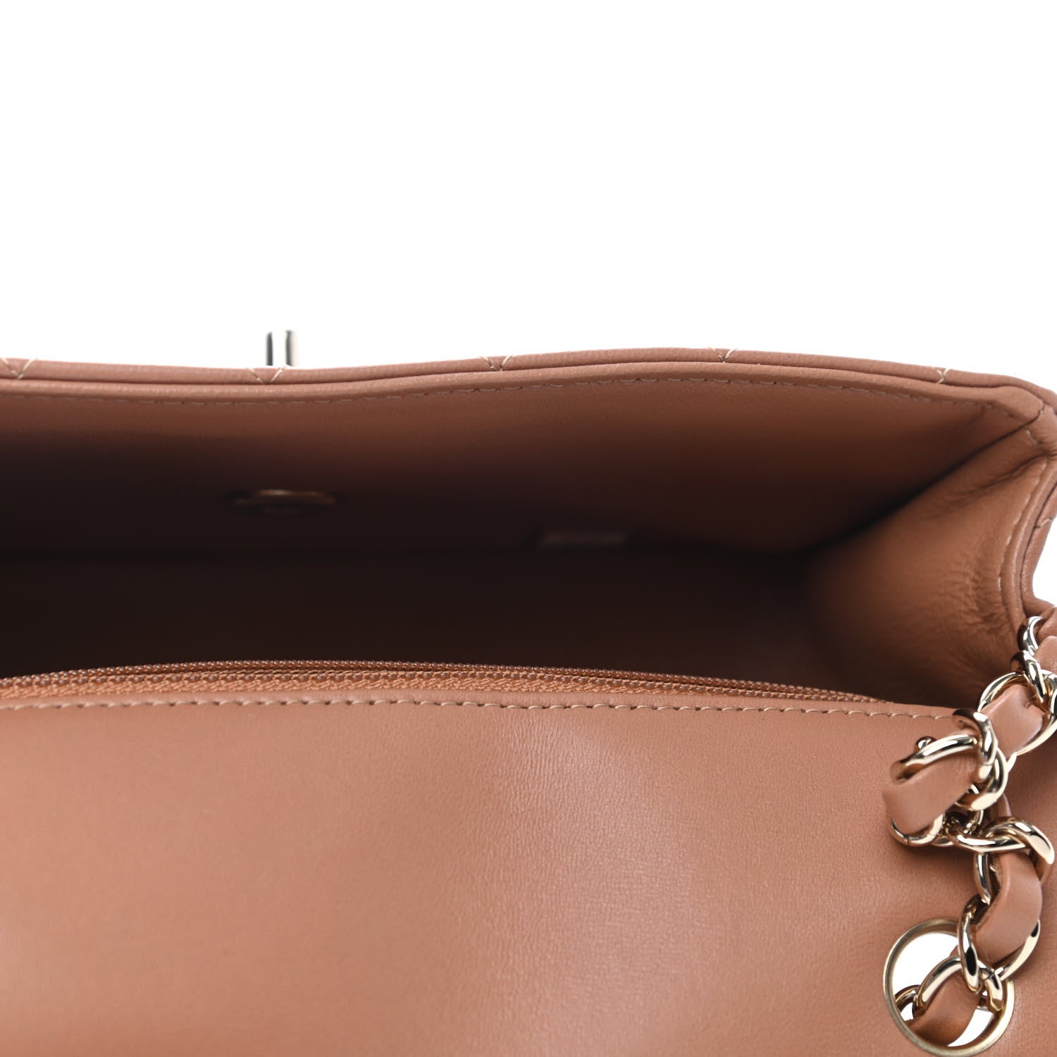 Chanel Lambskin Quilted Mini Rectangular Flap Brown 4 of 4