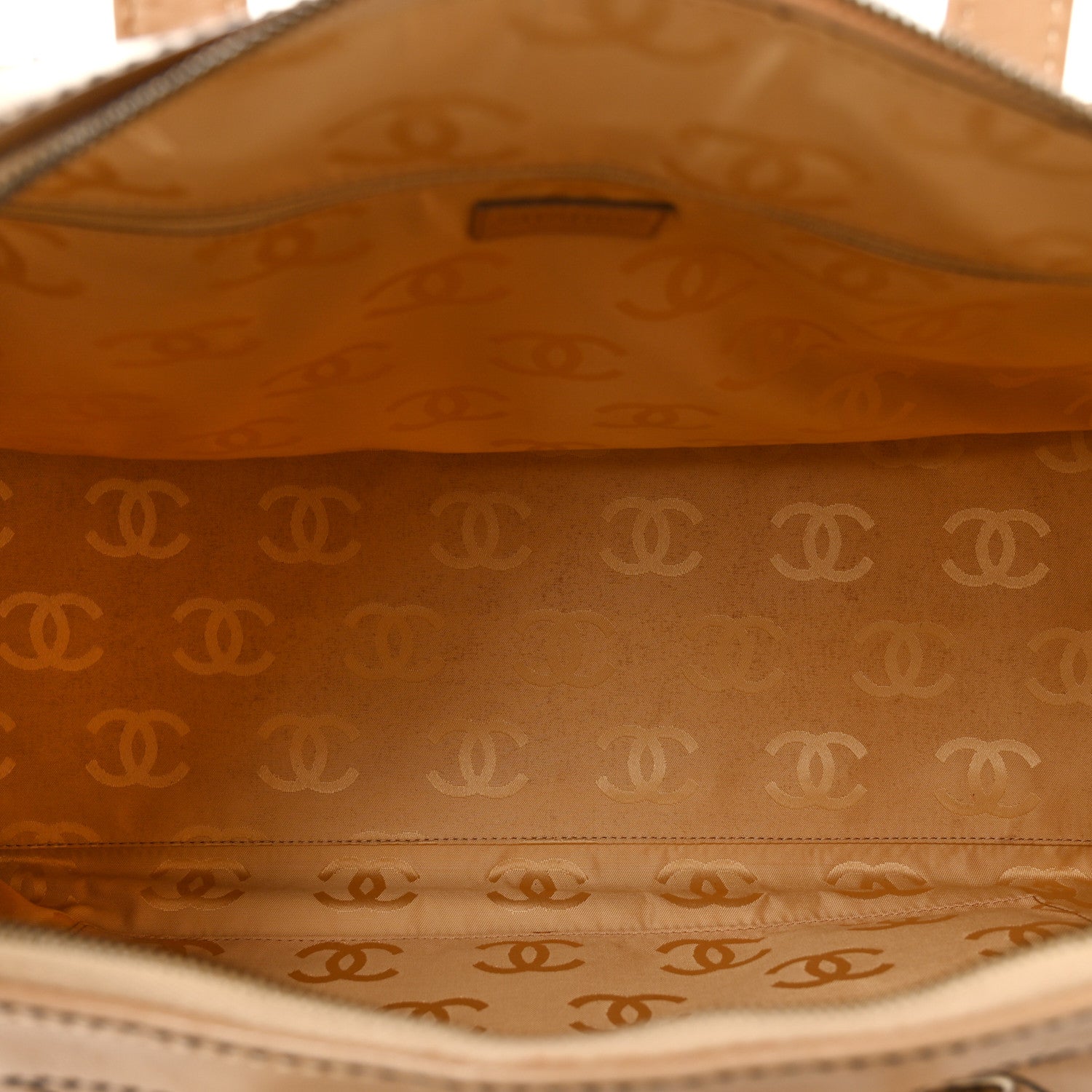 Chanel Calfskin Wild Stitch Duffel Bag Beige 5 of 15