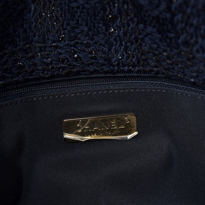 Chanel Tweed Quilted Maxi Chanel 19 Flap Navy 6 of 10