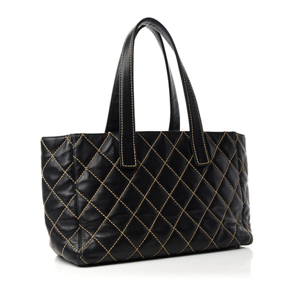 Chanel Calfskin Contrast Stitch Surpique Tote Black 3 of 15