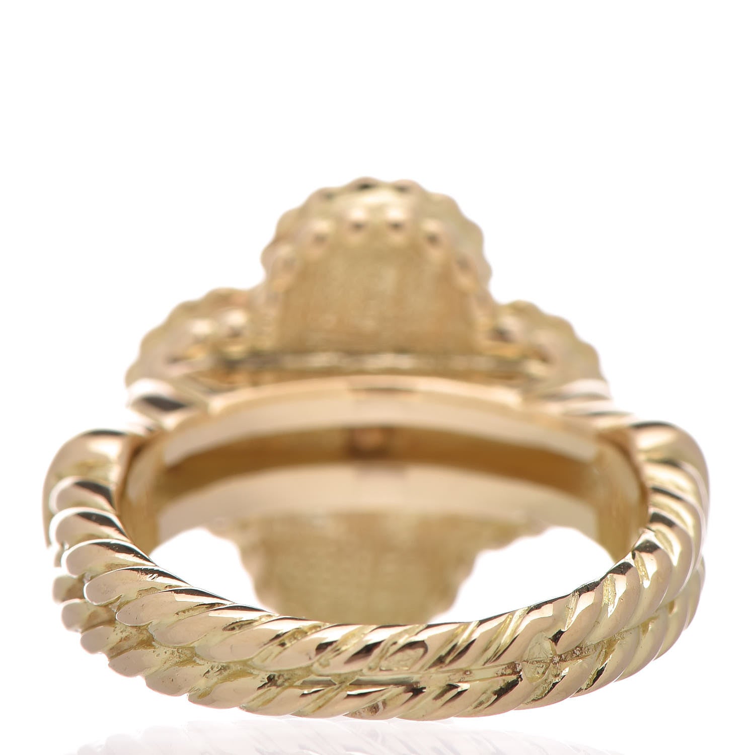 Van Cleef & Arpels 18K Yellow Gold Black Onyx Diamond Vintage Alhambra Ring 47 4 3 of 5