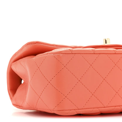 Chanel Lambskin Quilted Mini Rectangular Flap Orange 9 of 10