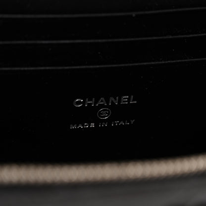 Chanel Shiny Crumpled Calfskin Crystal Quilted Precious Handle Vanity Case With Chain Black 6 of 11