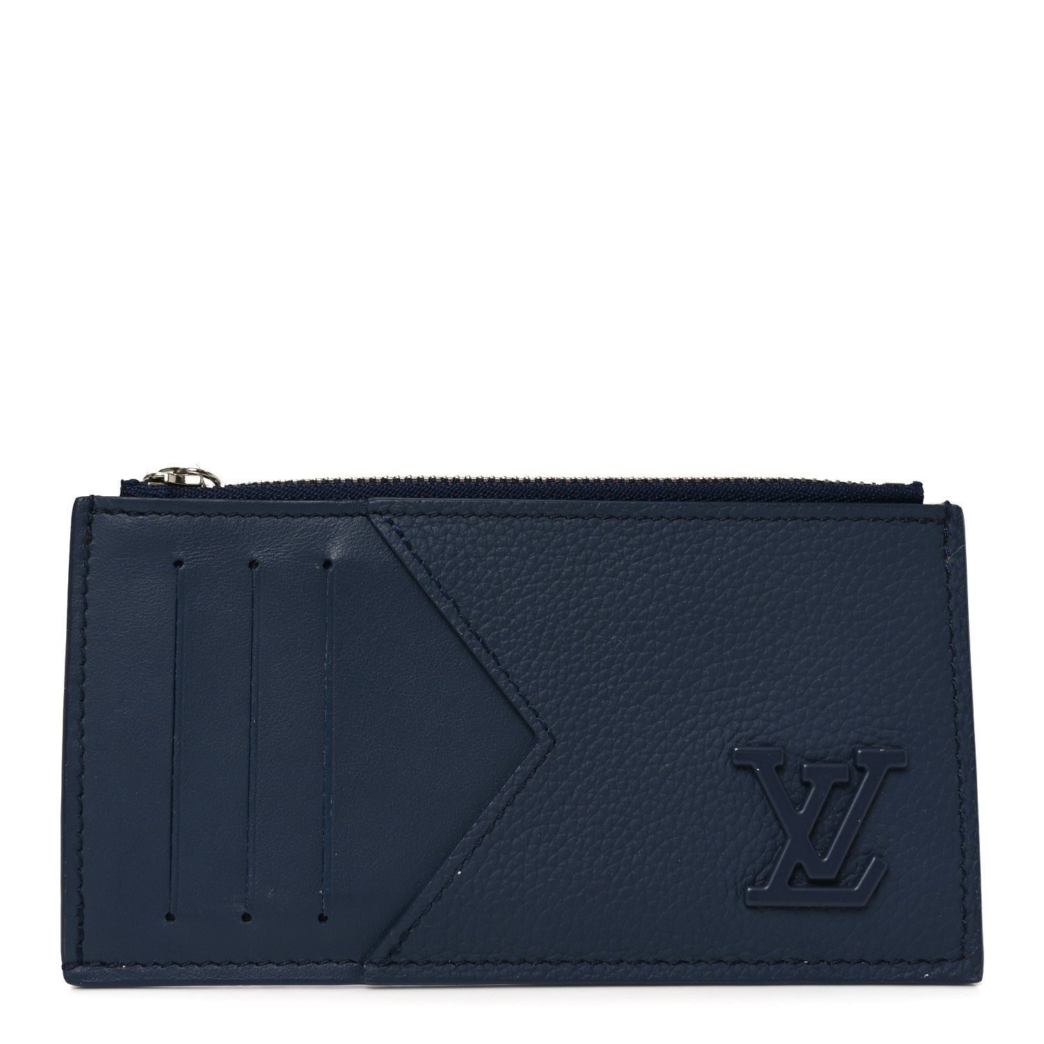 Louis Vuitton Calfskin Aerogram Coin Card Holder Navy Blue 1 of 6