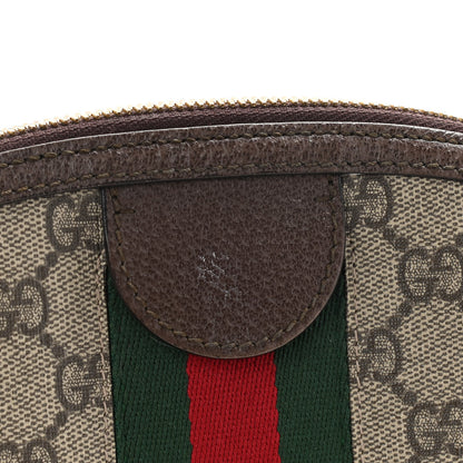 Gucci GG Supreme Monogram Textured Dollar Calfskin Web Small Ophidia Dome Shoulder Bag Beige Ebony New Acero 13 of 14