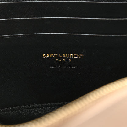 Saint Laurent Grain De Poudre Matelasse Monogram Mini Lou Camera Bag Dark Beige 6 of 12