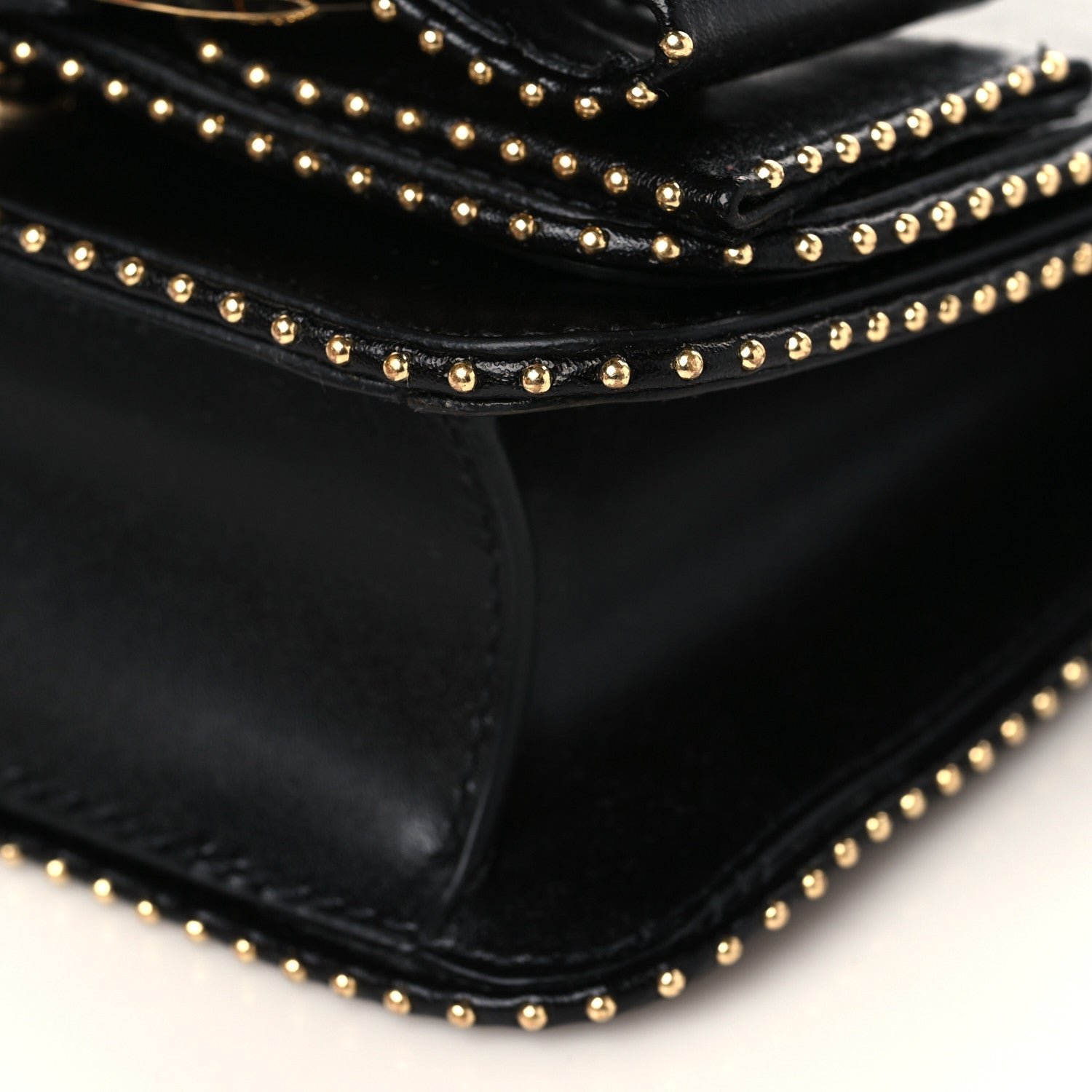 Salvatore Ferragamo Calfskin Studded Mini Vara Bow Rainbow Crossbody Bag Black 8 of 8