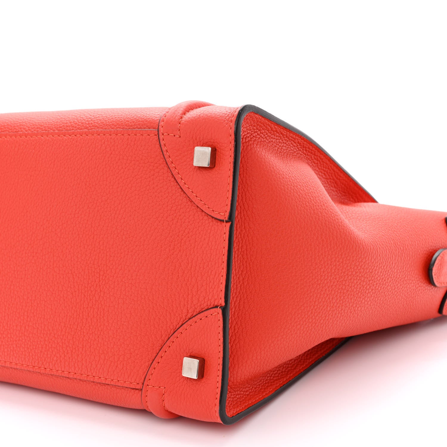 Celine Drummed Calfskin Mini Luggage Vermillion 10 of 10