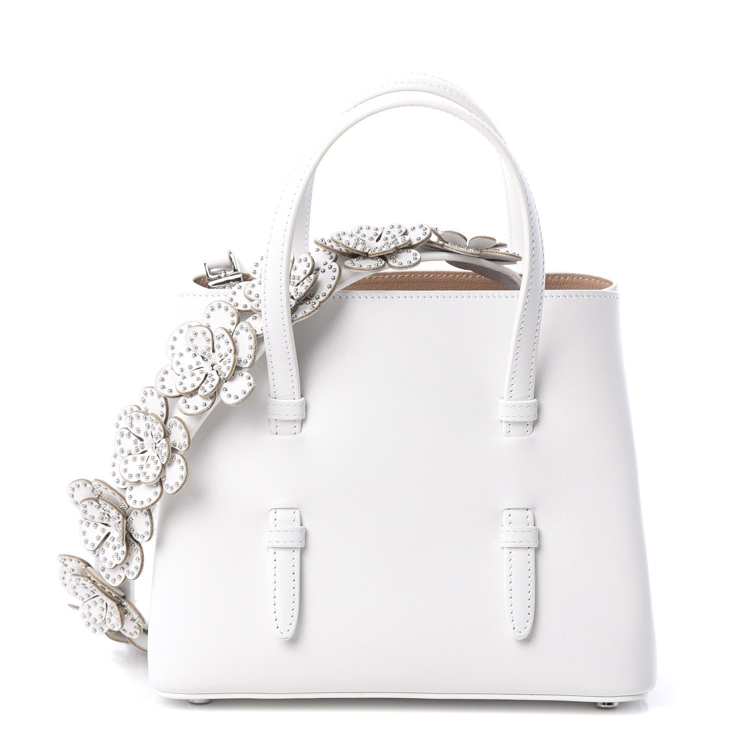 Alaia Calfskin Studded Mina 20 Bag White 1 of 9