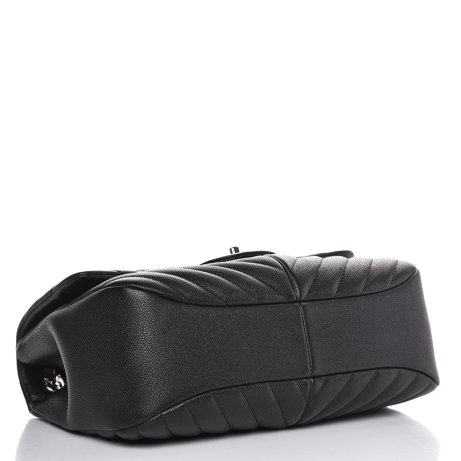 Chanel Caviar Chevron Quilted Large Puffy CC Flap Black 4 of 7