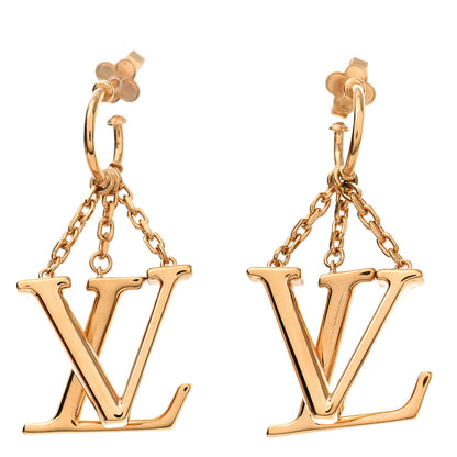 Louis Vuitton Metal LV Optic Earrings Gold 1 of 4