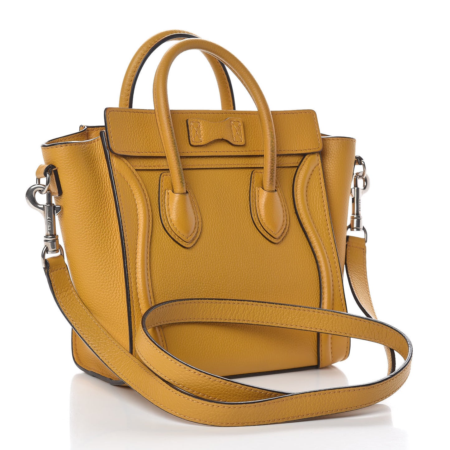 Drummed Calfskin Nano Luggage Ocre