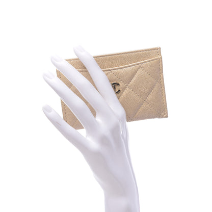 Chanel Iridescent Caviar Quilted Card Holder Beige 2 of 13