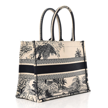 Christian Dior Canvas Embroidered Medium Palms Toile De Jouy Book Tote Blue 3 of 13