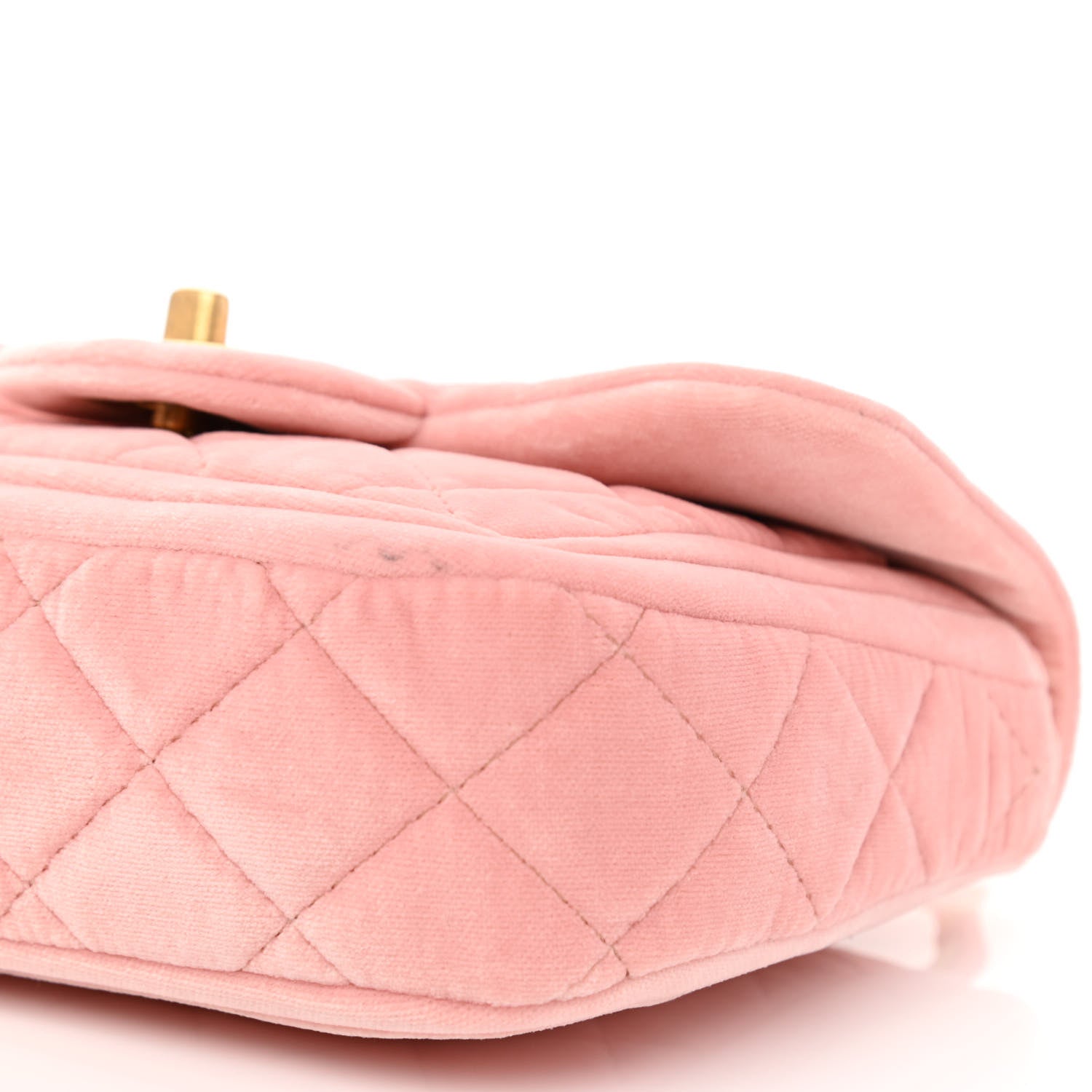 Chanel Velour Quilted Mini Double Frame Flap Rose 10 of 11