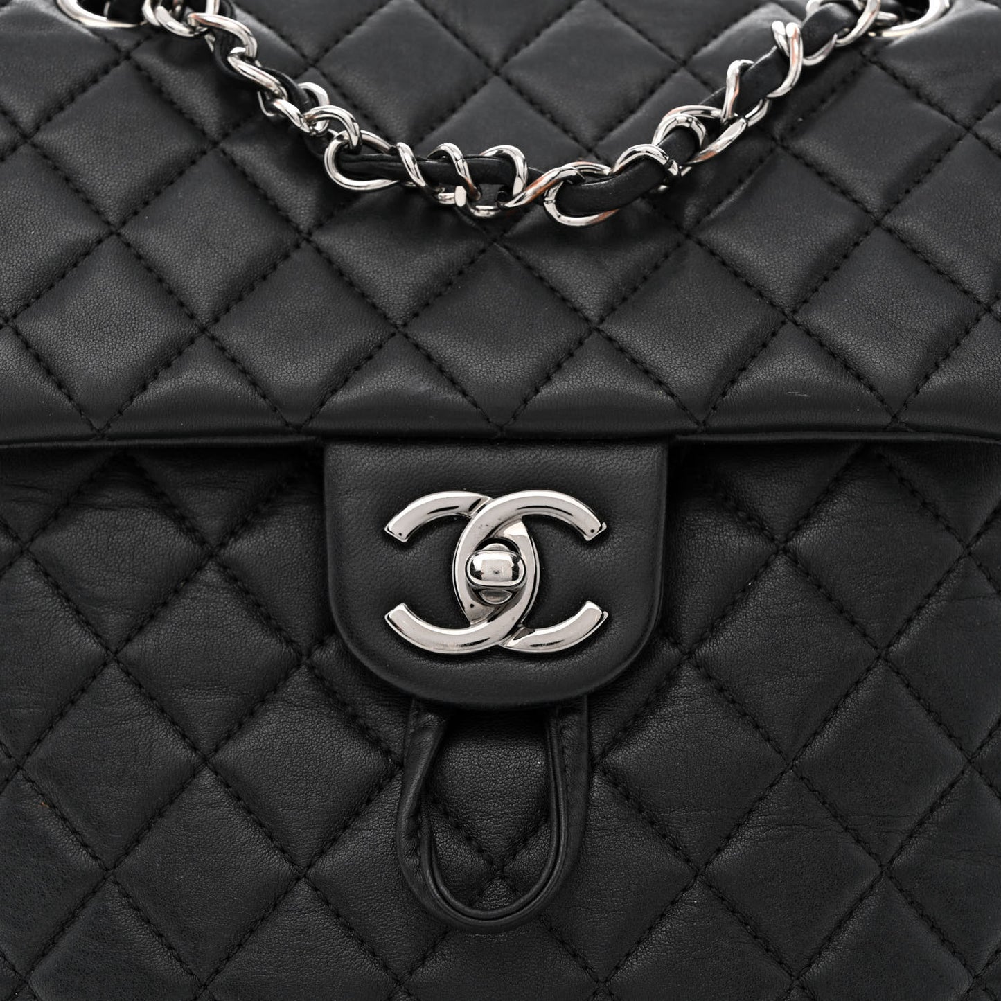 Lambskin Quilted Small Urban Spirit Backpack Black