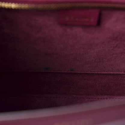 Celine Drummed Calfskin Nano Luggage Plum 9 of 10