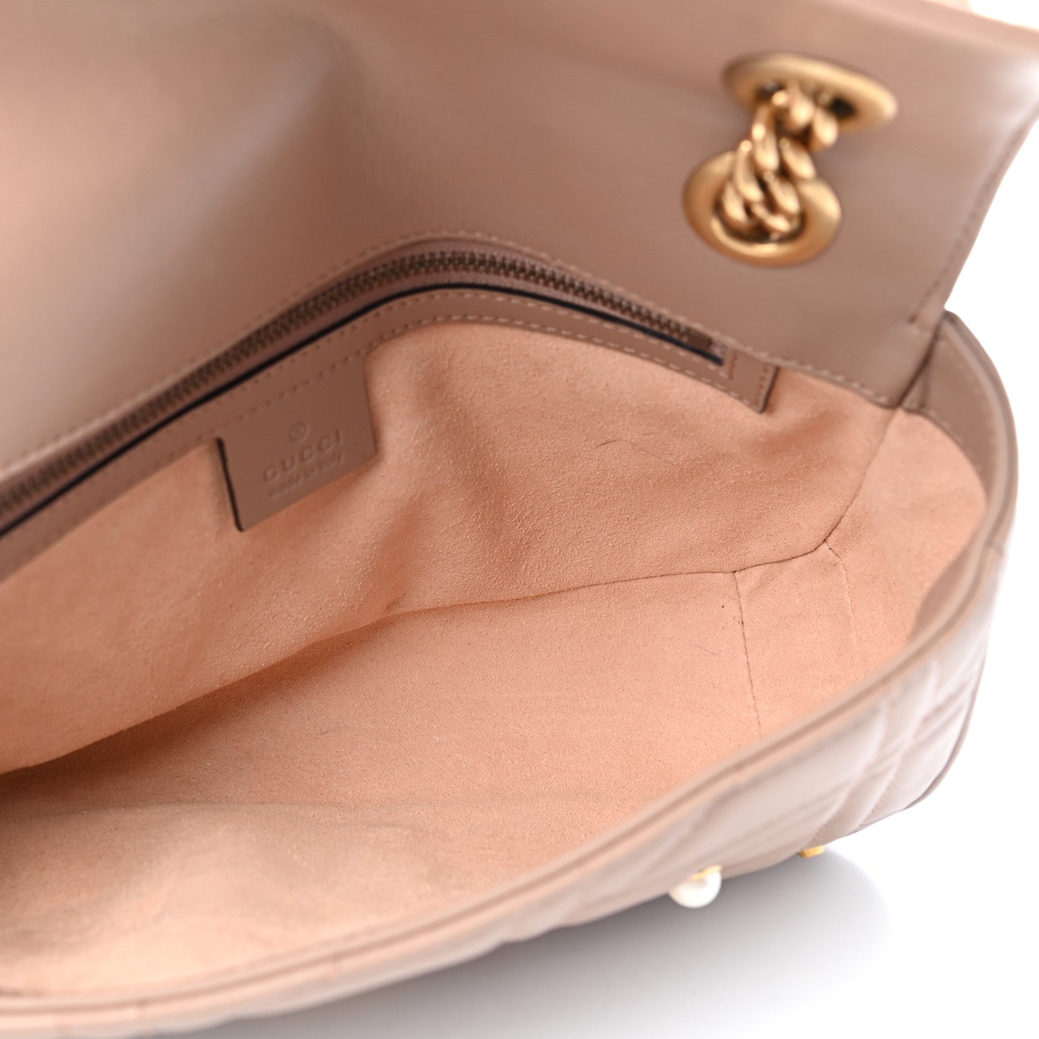 Gucci Calfskin Matelasse Studded Mini Pearly GG Marmont Shoulder Bag Porcelain Rose 5 of 10