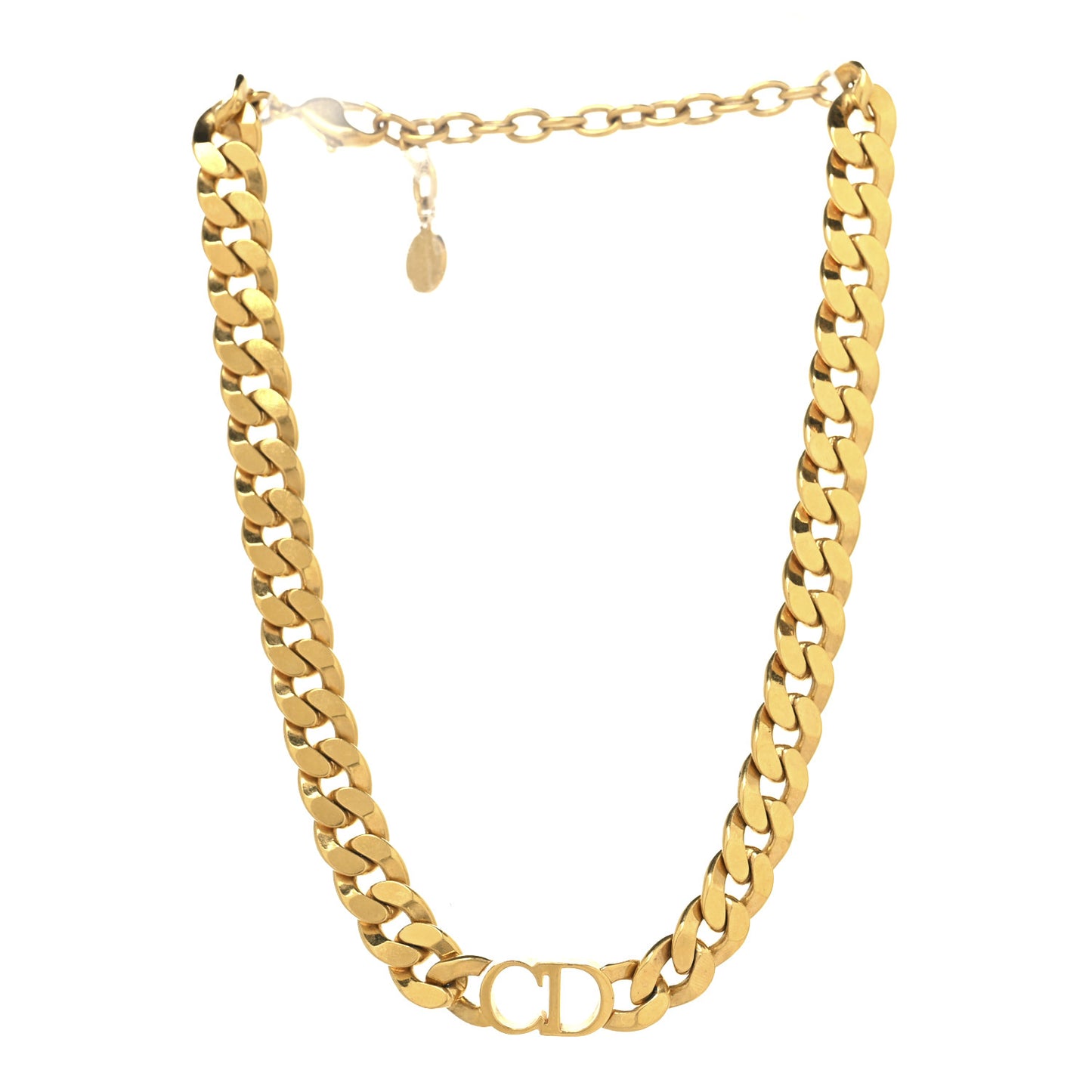 Metal CD Choker Necklace Gold
